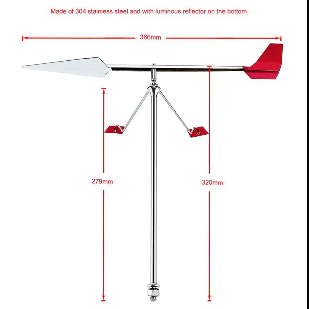 12inch Wind Direction Wind Indicator Meter Instrument for Dinghy Sailboat
