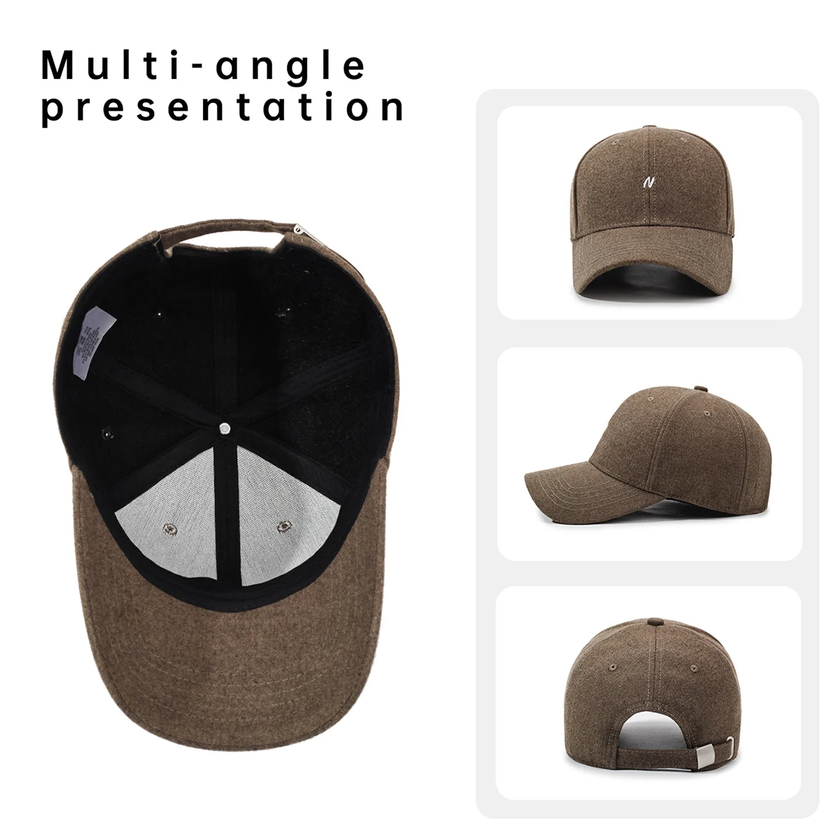 Japanese Style 2025 New American Baseball Cap for Women, Soft Top Letter N Peaked Cap for Men, Face-Slimming Sun Protection Hat, Autumn and Winter Style
