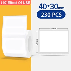 NiiMBOT Round Waterproof Thermal Sticker Labels - Self - Adhesive & Portable (White 4030)