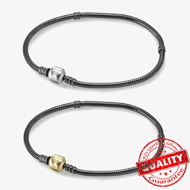 

Браслет с черной змеиной подвеской из серебра 6,7 пробы, 14 к