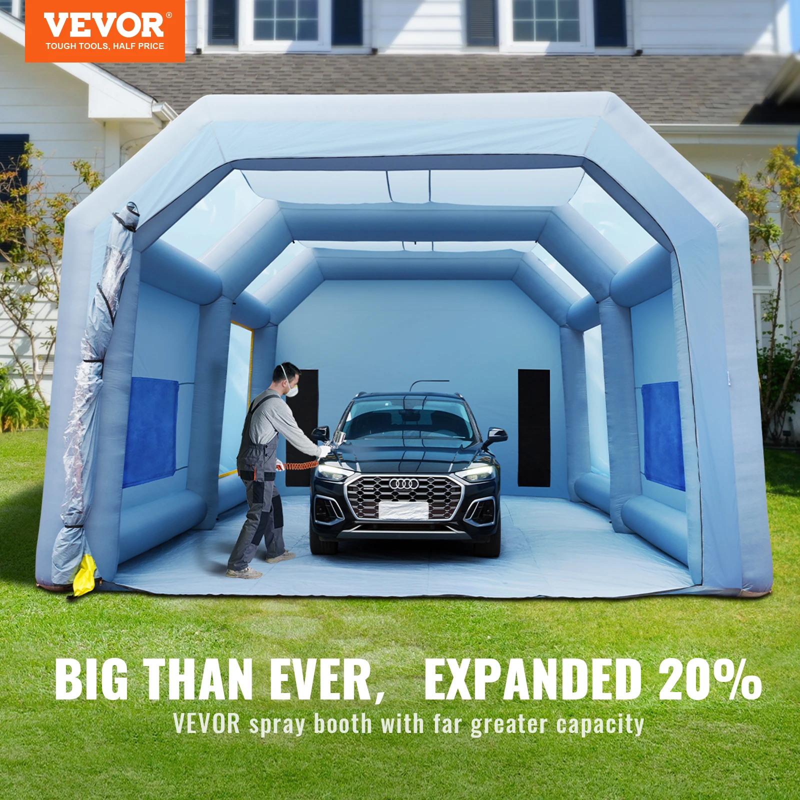 Inflatable Paint Booth VEVOR with Blowers Inflatable Spray Booth Powerful Air Filter System