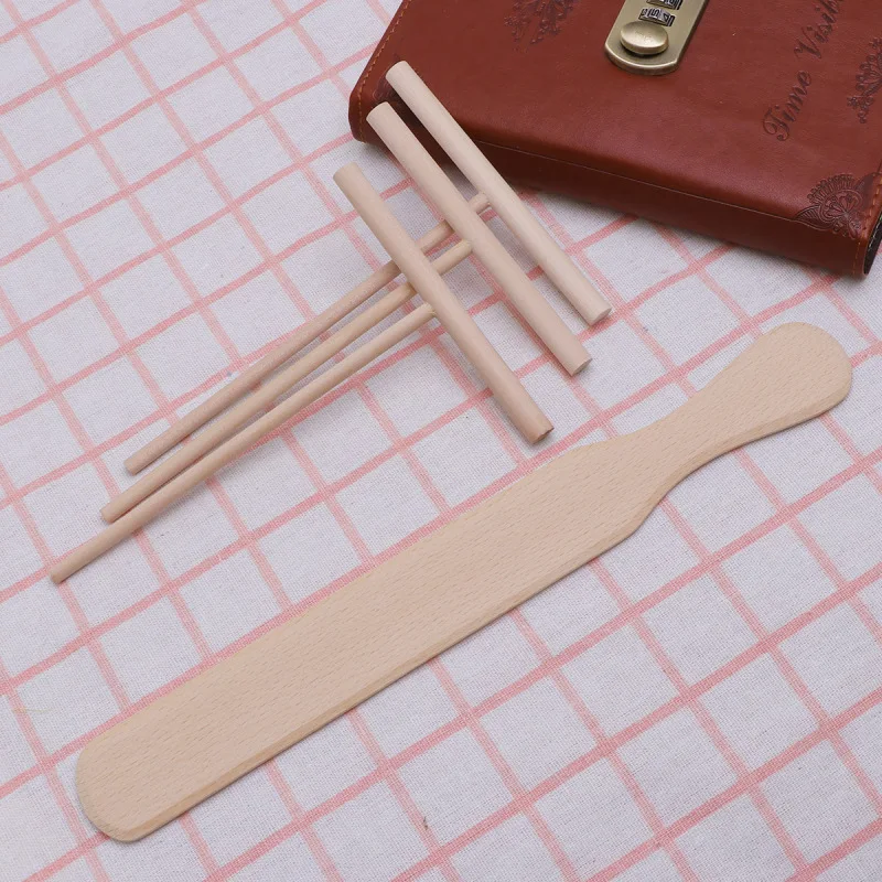 Description Picture 4 of itemCrepe Spreader Spatula Tool Tools Maker Pancake Stick Wooden Rake Utensils Making Set Scraper Turner Wood Dough Pan Pasta T