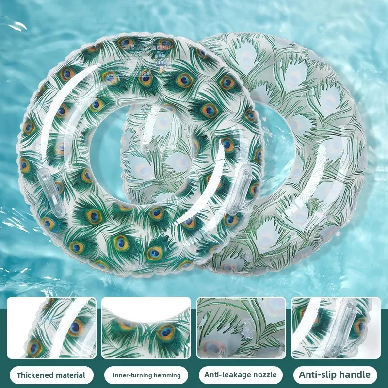 Children's Inflatable Colorful Swimming Ring Adult New Model Thickened Underarm Float Ring Handheld Swimming Manufacturer