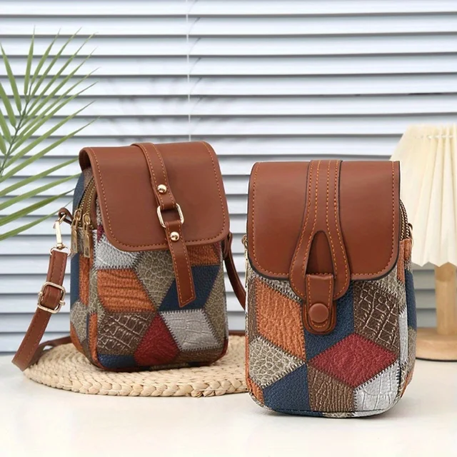 New trendy fashion single shoulder crossbody women's bag multi-layer retro texture single shoulder crossbody bag large capacity