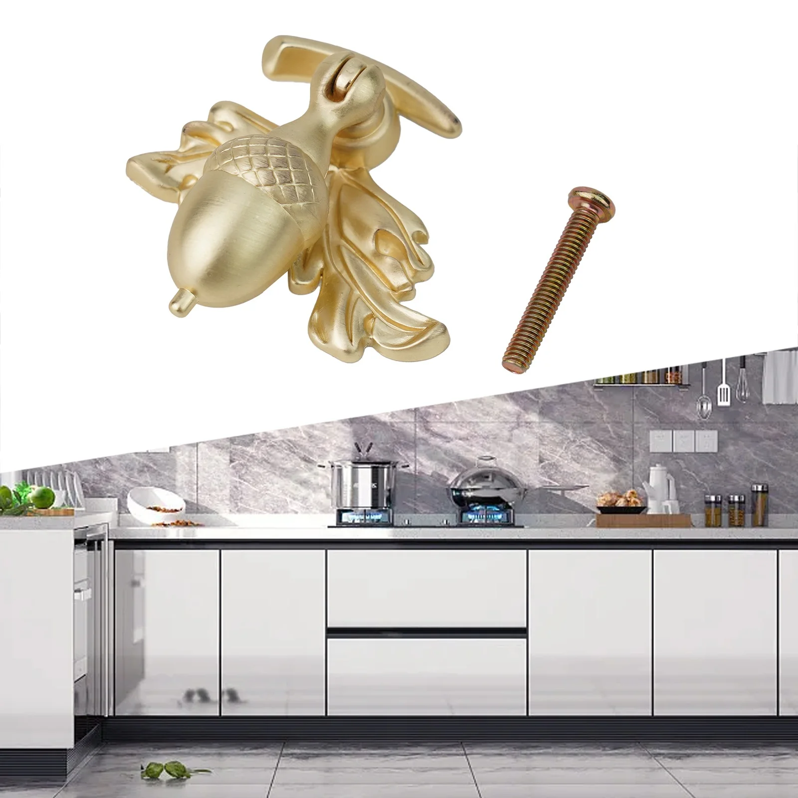 Maniglia Per Cassetti A Forma Di Ghianda In Lega Di Zinco - Stile Bronzo Antico, Per Mobili Cucina E Casa