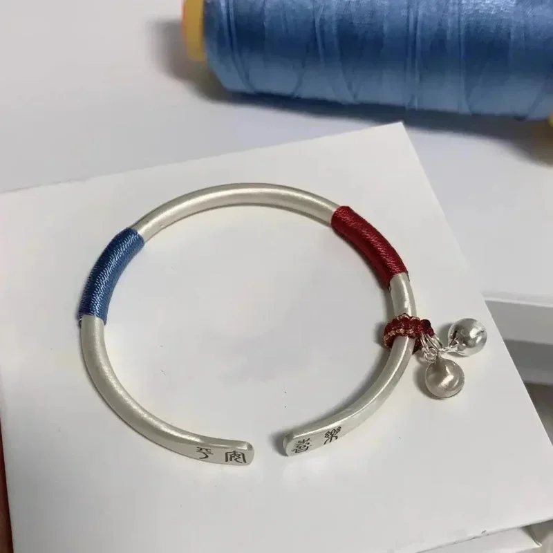 

Оригинальный браслет Ping an Xile из стерлингового серебра, однотонный браслет из чистого серебра S999, браслет для подруги, подарок на день Святого Валентина