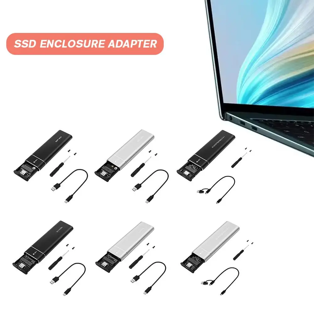 M2 SSD 케이스 M.2 NVMe SATA SSD 외장 어댑터 10Gbps USB 3.1 타입 C 듀얼 프로토콜 외장 케이스 M 및 B&M 키 지원