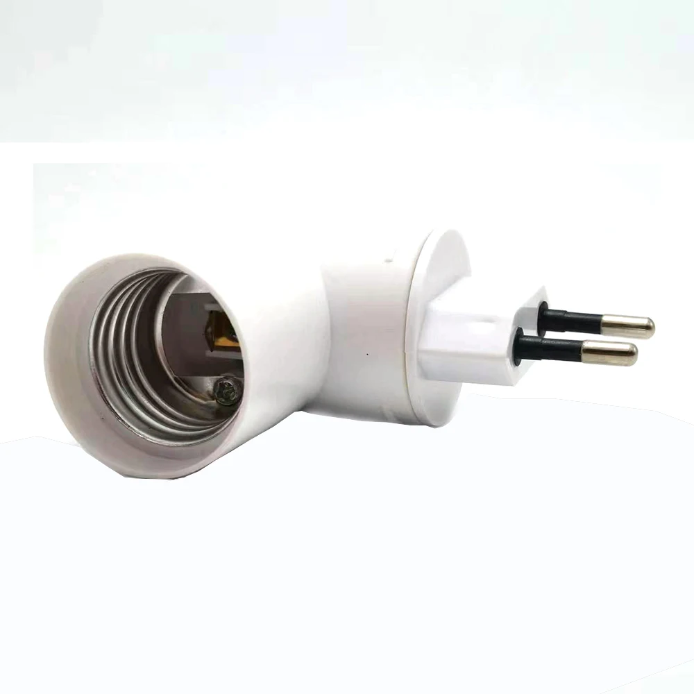 1pcs 90&deg; Elbow Plug EU to E27 Led Light Base European E26 Lamp Holder Converter Socket Switch 6A 250V,lamp holder,lamp bulb holder,socket converter,lamp base,lamp socket adapter,led lamp base