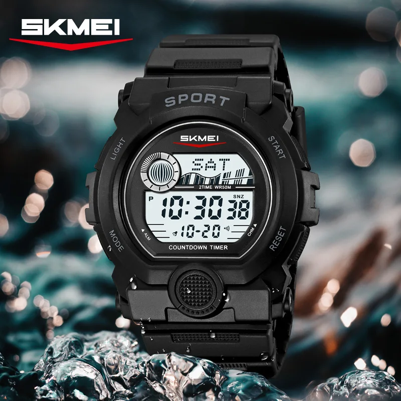 Men's Military Waterproof Sport Watch with LED Display and Countdown Timer