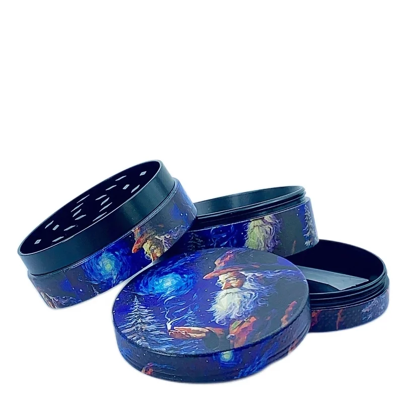 50mm Christmas Series Blue Match Santa Claus Tobacco Grinder Spice Grinding Tools Cigarette Herbal Grinder Smoking Accessories