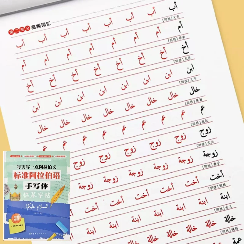 Arabisch / Chinesisch lernen Buch Kalligraphie Copybook Standard Arabisch Handschrift Copybook Praxis Schreiben Kunst Libros – Detail 7