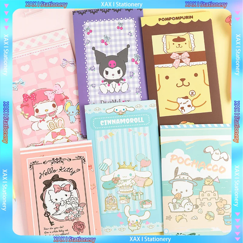 

New Cartoon Sanrio Anime Paper Sticker Set Cinnamoroll Kuromi My Melody Diy Hand Account Goo Card Decoration Material Sticker