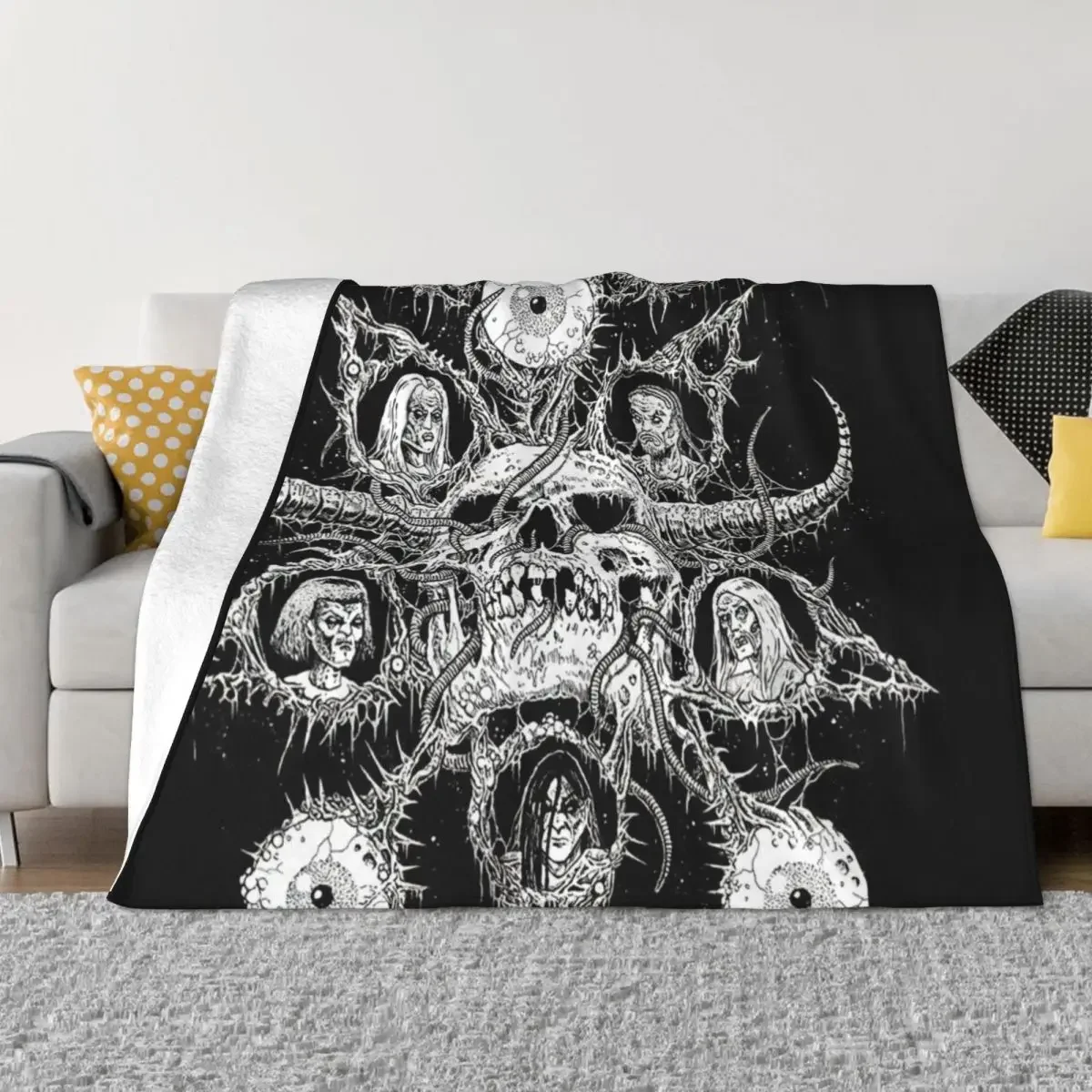 

Dethklok Doomstar Throw Blanket Single funny gift Hair Blankets