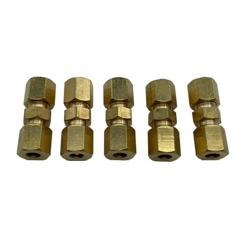 10 Pcs Brass Compresson Fttng Connector 3/16" OD Hydraulc Brake