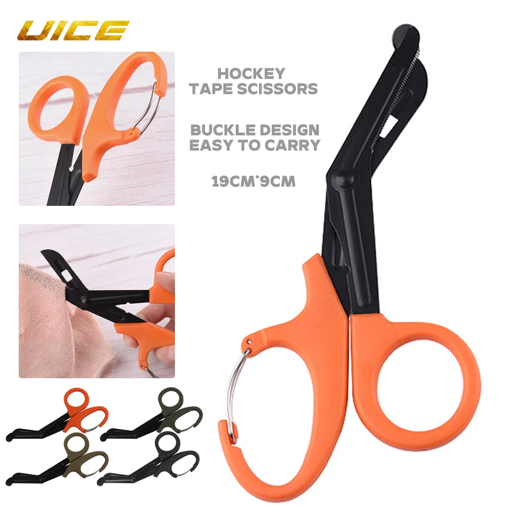 Ice Hockey Tape Scissors With Buckle Multipurpose Stainless Steel Scissor For Cutting PVC Tape Bandage Shear Hockey Accessories