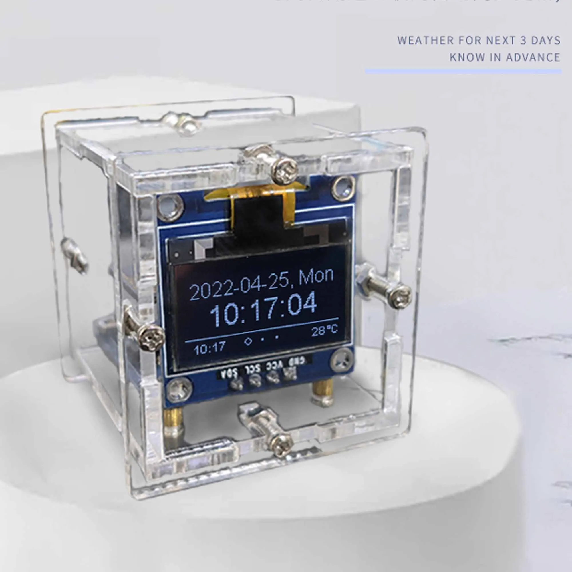 

ESP8266 diy electronic kit mini clock OLED display wifi connect with shell