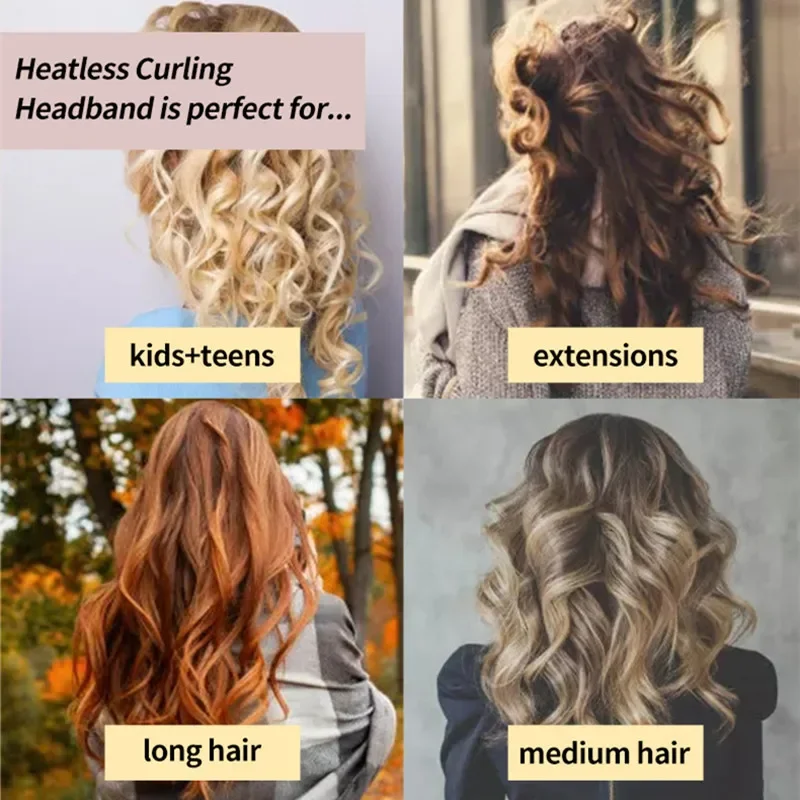 NEW No Heat Curling Rod Headband No Heat Hair Curlers Lazy Bow Hair Rollers Sleeping Soft No Heat Curls DIY Hair Styling Tool