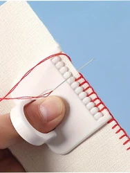 Sewing Guide Template Kit - Precision Tool for Consistent Stitches in Fabric Embroidery & Leathercraft (White - 2Pcs)