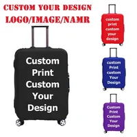 Custom Your Design Cover Suitcase Travel Luggage Cover Elastic Customized Logo Printed Suitcase Cover Protector Fit 18-32 Inch 1
