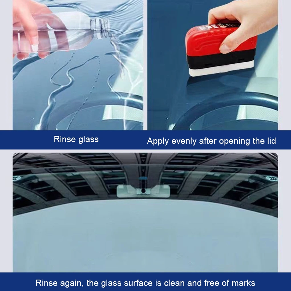 Car Glass Cleaning Brush Auto Glass Oil Film Remover Coating Front Glass Windshield Strong Oil Film Remover Fuzzy Windshield