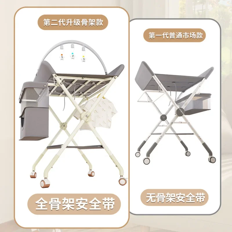 Diaper Table Baby Care Table Baby Changing Diaper Newborn Bathing Massage Touch Foldable and Multifunctional