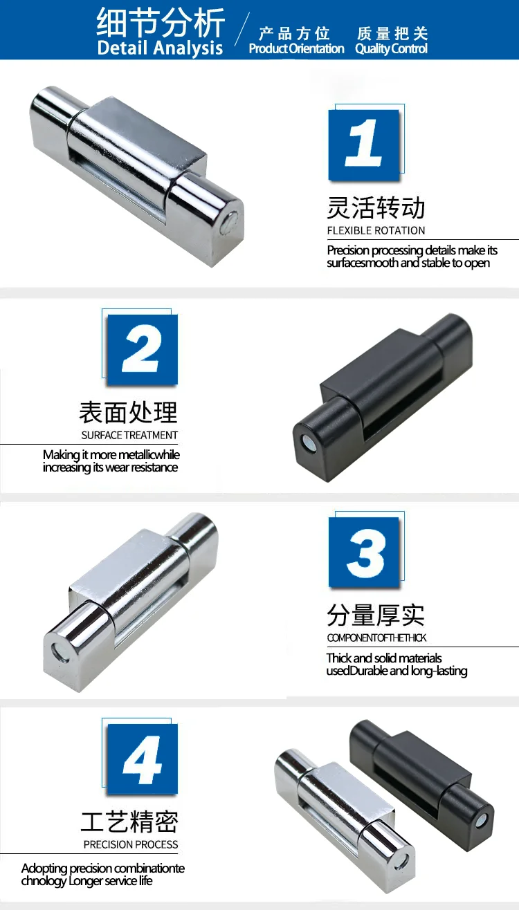 Description Picture 5 of itemIndustrial Machinery Equipment Black Zinc Alloy Heavy Duty Hinge for Electrical Cabinet Doors Long Rectangular Shape Hinge