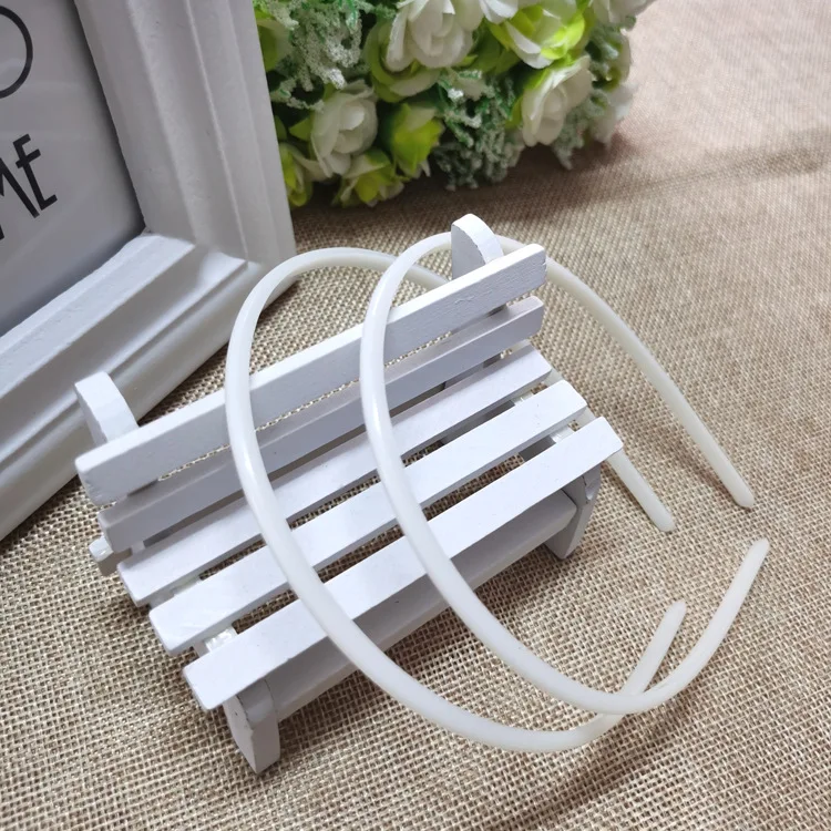 10 Stück keine Zähne Stirnbänder weiß Kunststoff Kopf Reifen Lünette Stirnband Basis für DIY Mädchen Frau Haar bekleidung Werkzeug Zubehör Großhandel – Detail 1