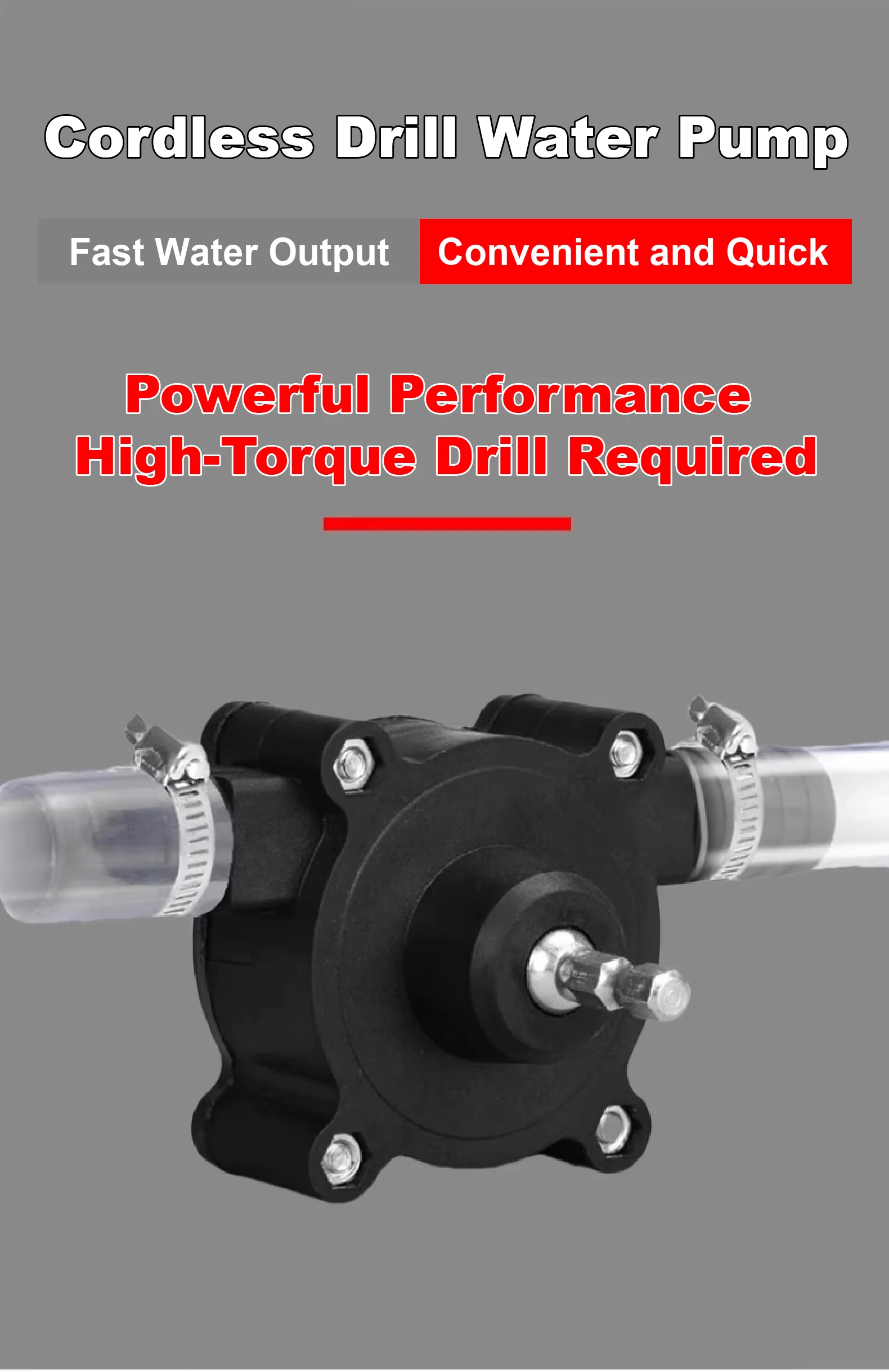 Drill-Powered Water Pump Portable Self Priming Centrifugal Pump for Aquarium Pon