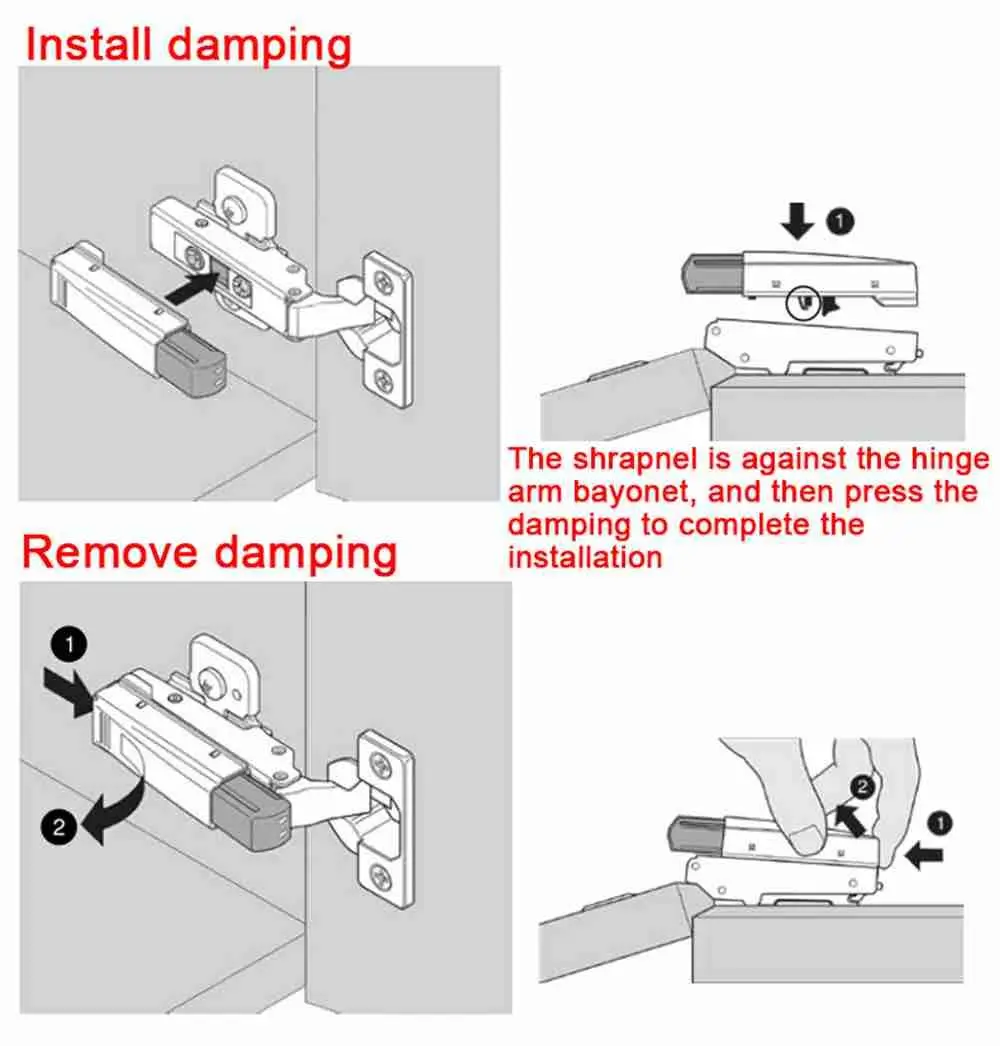 Adjustable Hinge Buffer Damper Durable Buffer Hinge Full Overlay Hinge Automatically Wardrobe Cupboard Straight Arm Hardware