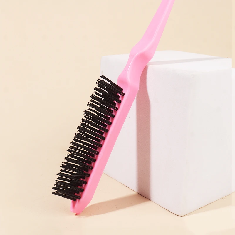 1pcs Hair Teasing Brush, Salon Back Combing Brush Rat Tail Teasing Hair Brush Nylon for Back Combing Styling Tool 6