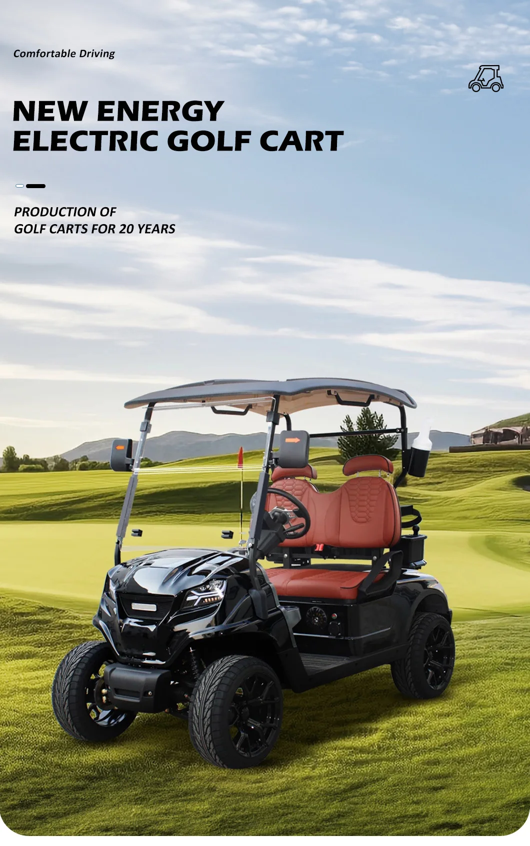 Description Picture 2 of itemEnergy Sightseeing Car Electric Mini 2 Seat Golf Cart With Lithium Battery