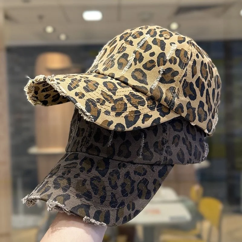 Hot Sale Y2K Fashion Leopard Print Women's Baseball Cap Summer Outdoor Sunscreen Hat Female Trendy Cap