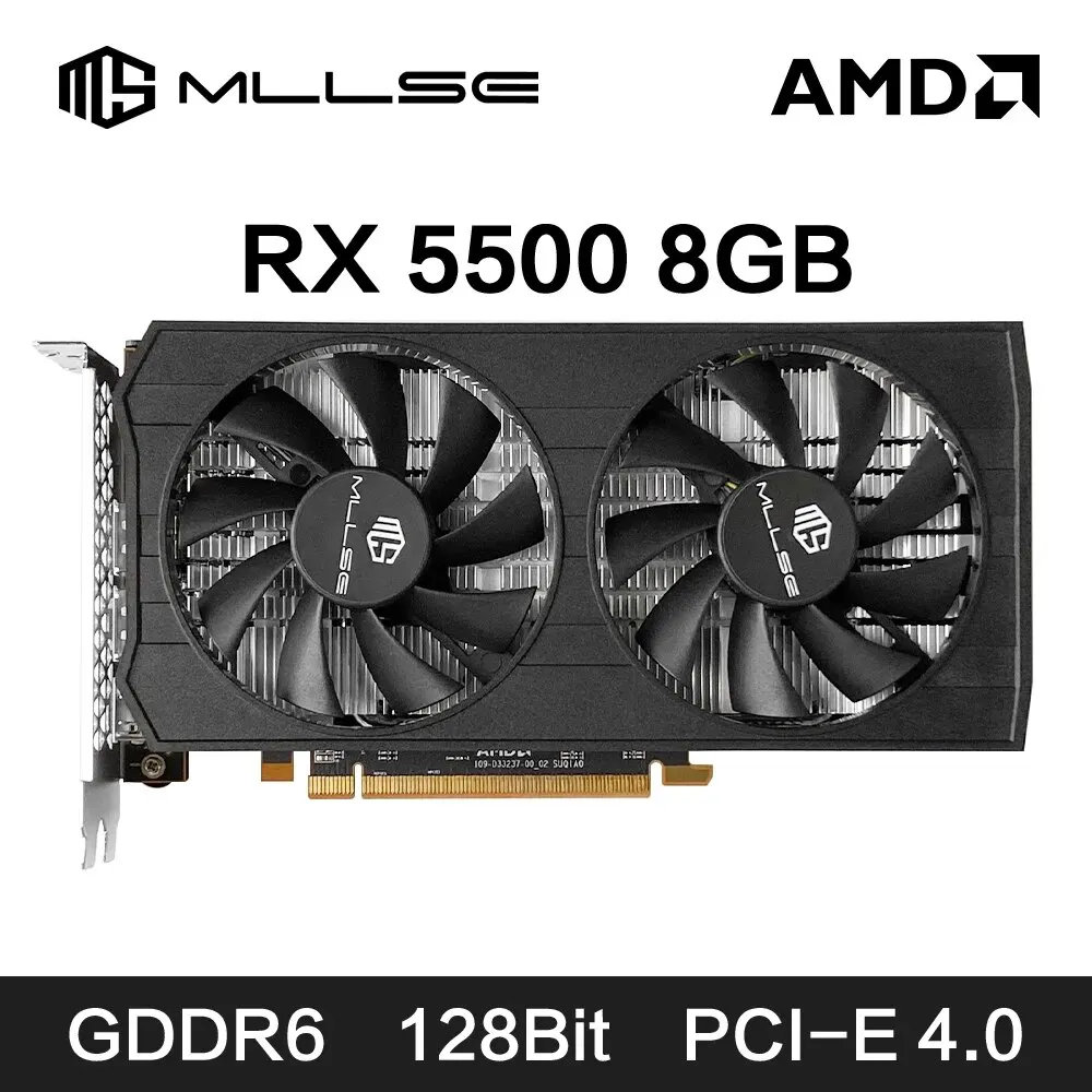 MLLSE AMD RX 5500 8GB Graphics Card GDDR6 128Bit PCI Express 4.0 &times;8 8Pin Radeon GPU Rx 5500 8g Gaming Video Card Placa De Video graphics card