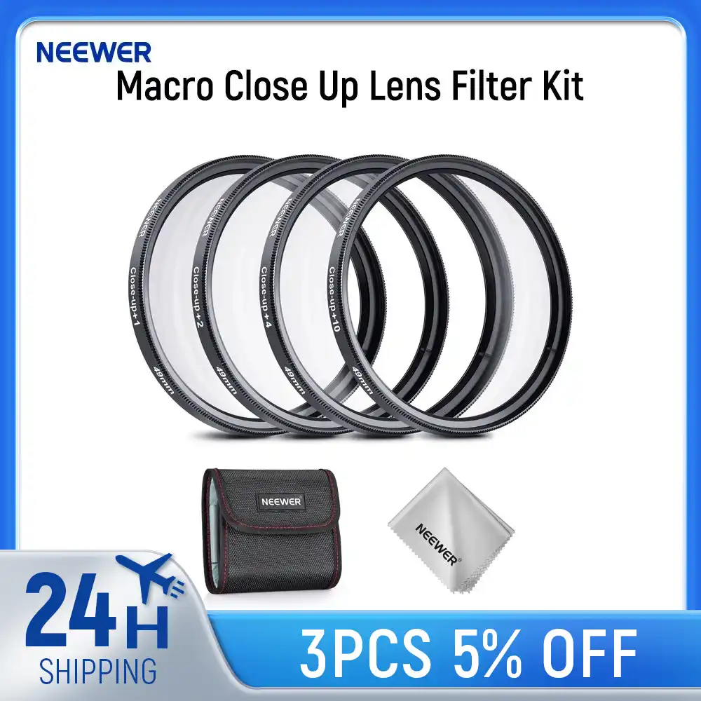Kit Filtri Ravvicinati NEEWER 58mm (+1,+2,+4,+10) – Per Macro Fai Da Te, Custodia Inclusa, Telaio In Alluminio