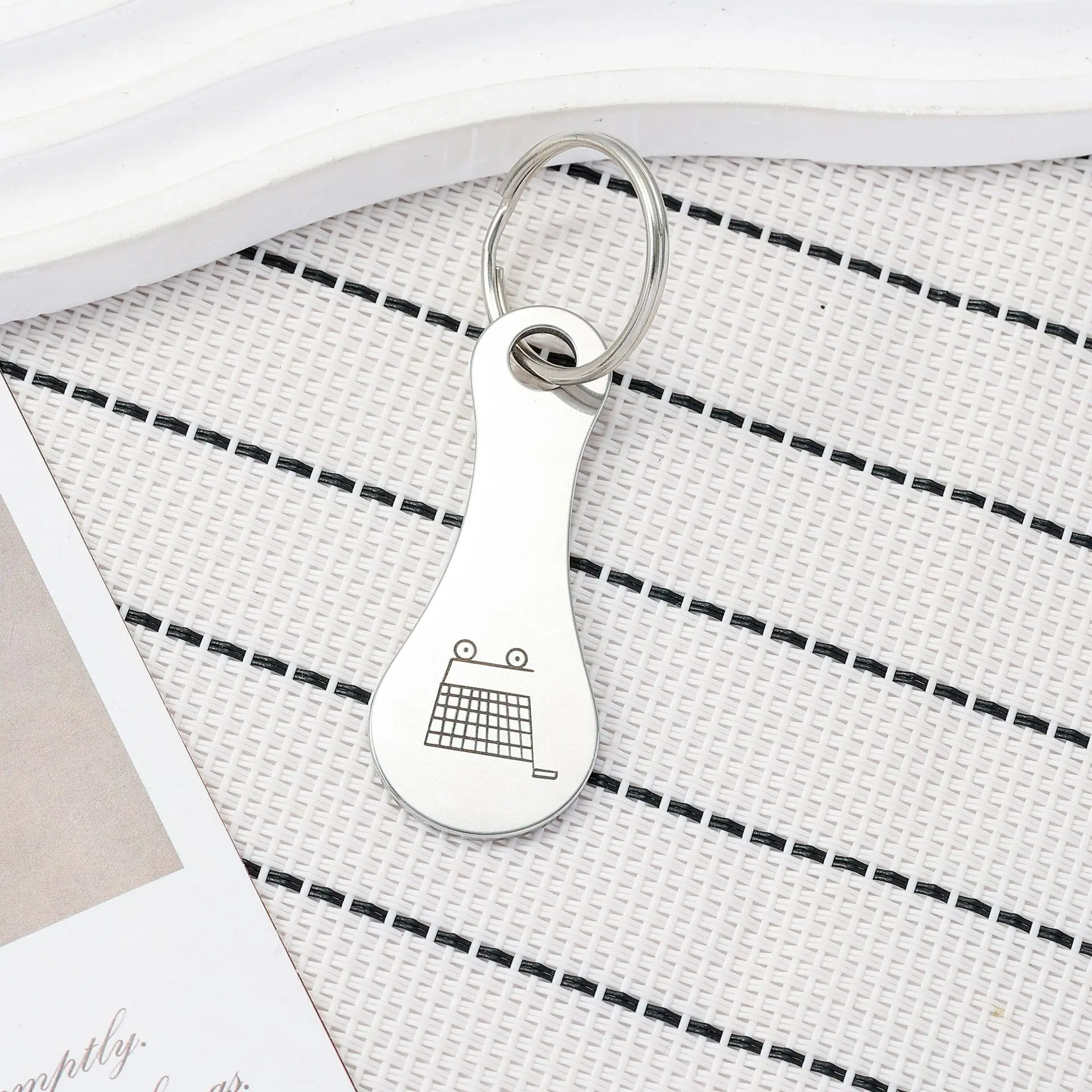 Shopping Token Trolley Key Keychain Coin Quarter Grocery Supermarket Holder Key Ring Metal Ring Unlock Coins 1Pcs key chains