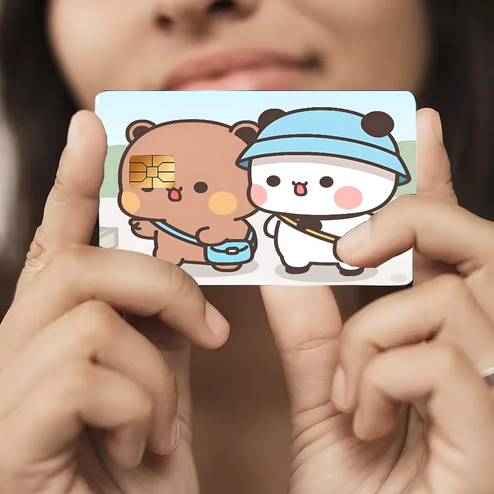 Bubududu Panda Anime Cartoon Sticker Film Skin For Credit Card Debit Bank Bus Card