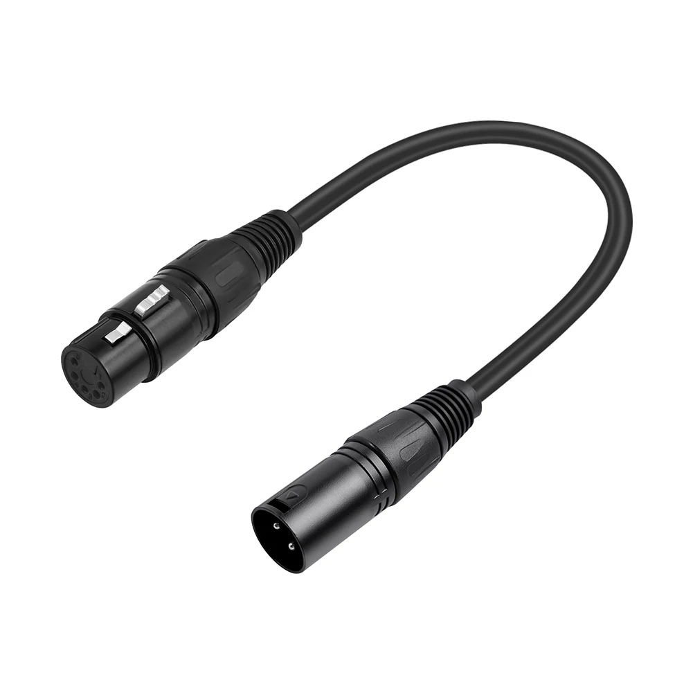 3 Pin XLR Male To 5 Pin XLR Female DMX Adapter 30cm XLR3M To XLR5F Adaptor Cable For Microphone DMX Stage Lighting Turnaround audio adapter set