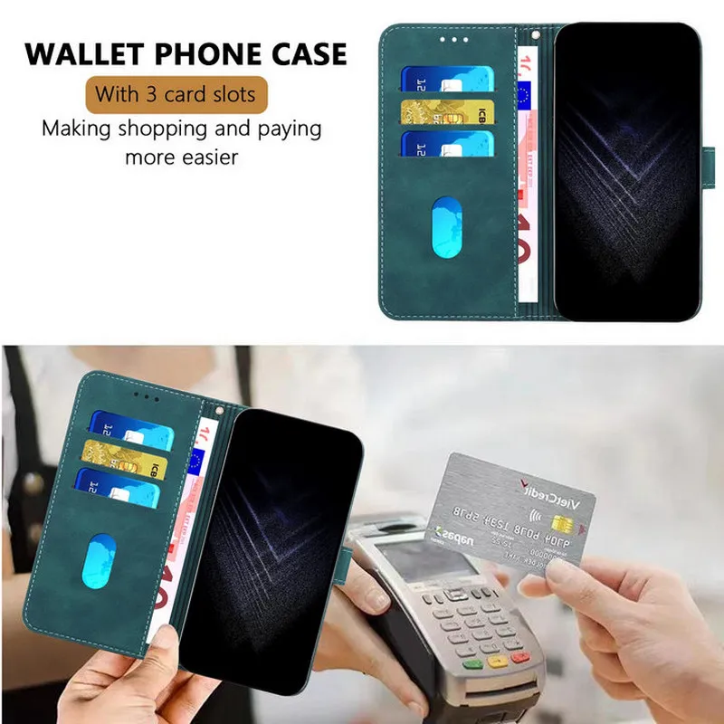 Leather Flip Wallet Case - Universal Fit