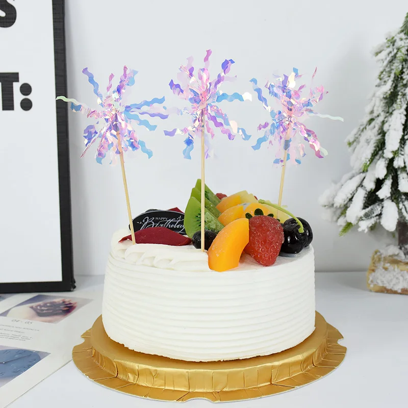 

20pcs/Pack Fireworks Sticks Dessert Cupcake Cake Toppers Drink Cocktail Tool Party Fruit Salad Fork Birthday Wedding Baby Shower