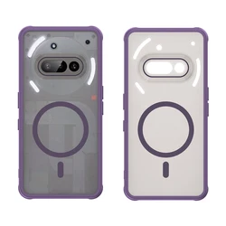 ELVEV Magnetic Frosted Matte Hard Waterproof Phone Cover - Nothing Phone (3a) Pro (Purple)