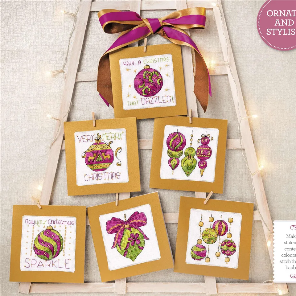 CD007 14ct Kreuz Stich Kit Karte Paket Gruß Karte Hand Stickerei Handwerk Gezählt Kreuz-Stitching Kits Weihnachten Geschenk
