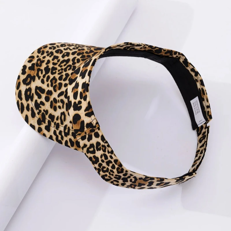 New Summer Sunshade Hat Women's Empty Top Fashion Leopard Print Duck Tongue Hat Sun Protection Breathable Curved brim 2