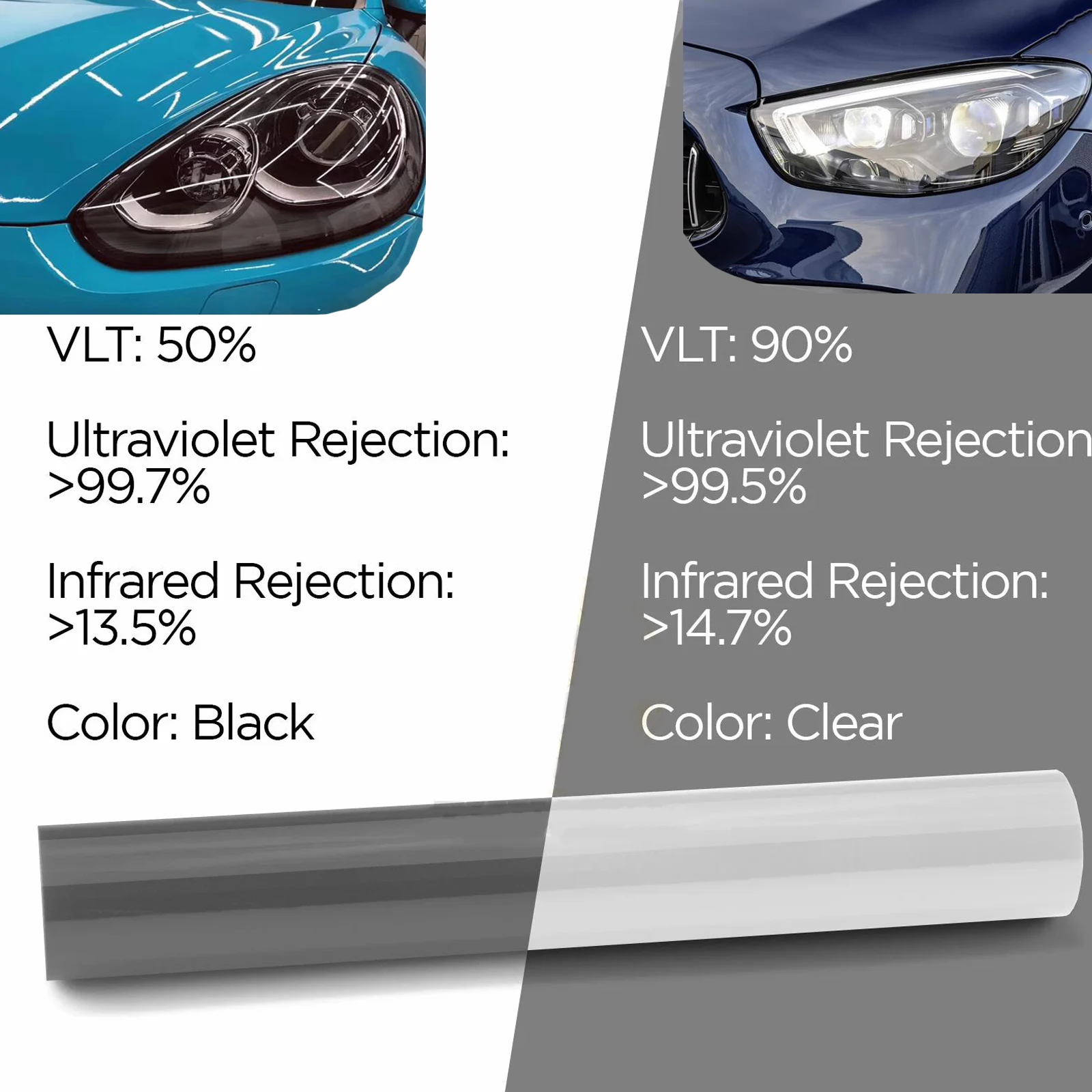 Filme Fotocromático Anti-risco para Farol de Carro Mudança de Cor uv Proteção de Pintura Ppf Autocura Cinza Preto