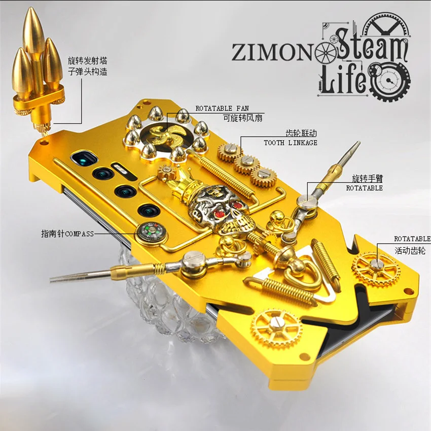 For Xiaomi 10 Ultra Phone Case Mi 10 Ultra Gothic Full Metal Mechanical Gear Armor Case For Xiaomi Mi 10 Ultra Coque