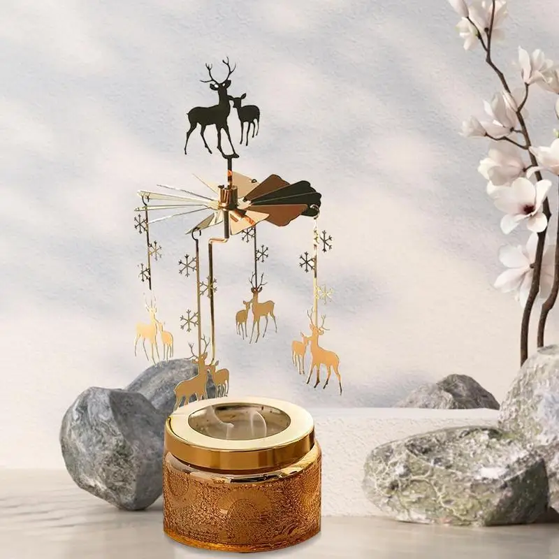 Plateau Bougeoir Rotatif,Bougeoir Tournant Thermique Rond | Lanterne