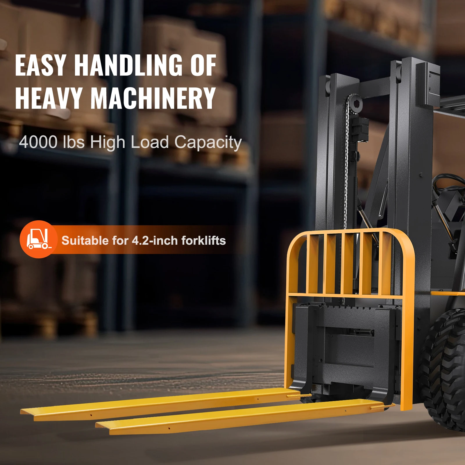 Carbon Steel Forklift Extensions Heavy Duty Yellow