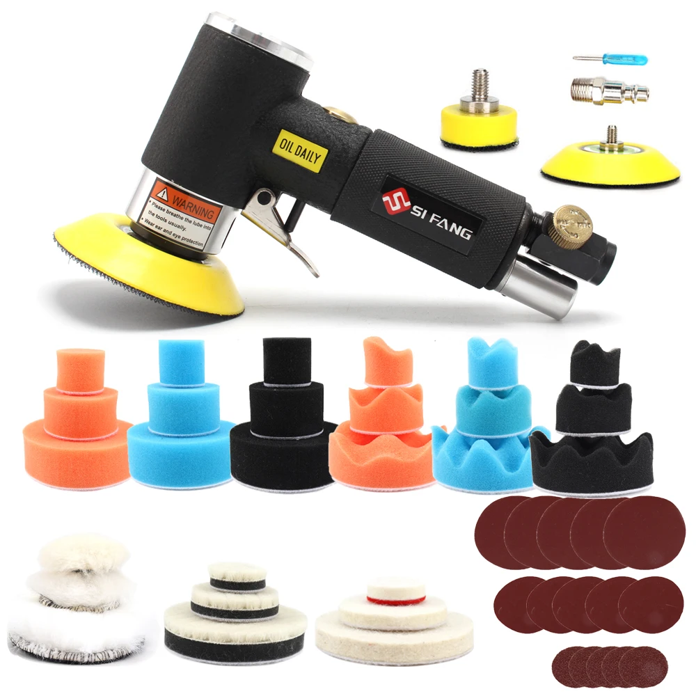 48pcs/Set Random Orbit Air Sander High Speed ​​Mini Air Polishing Machine for Car Detailing Polishing Grinding Tools bmm 20 bmm 40 mini hydraulic orbit motor stable operation hydraulic chainsaw motor