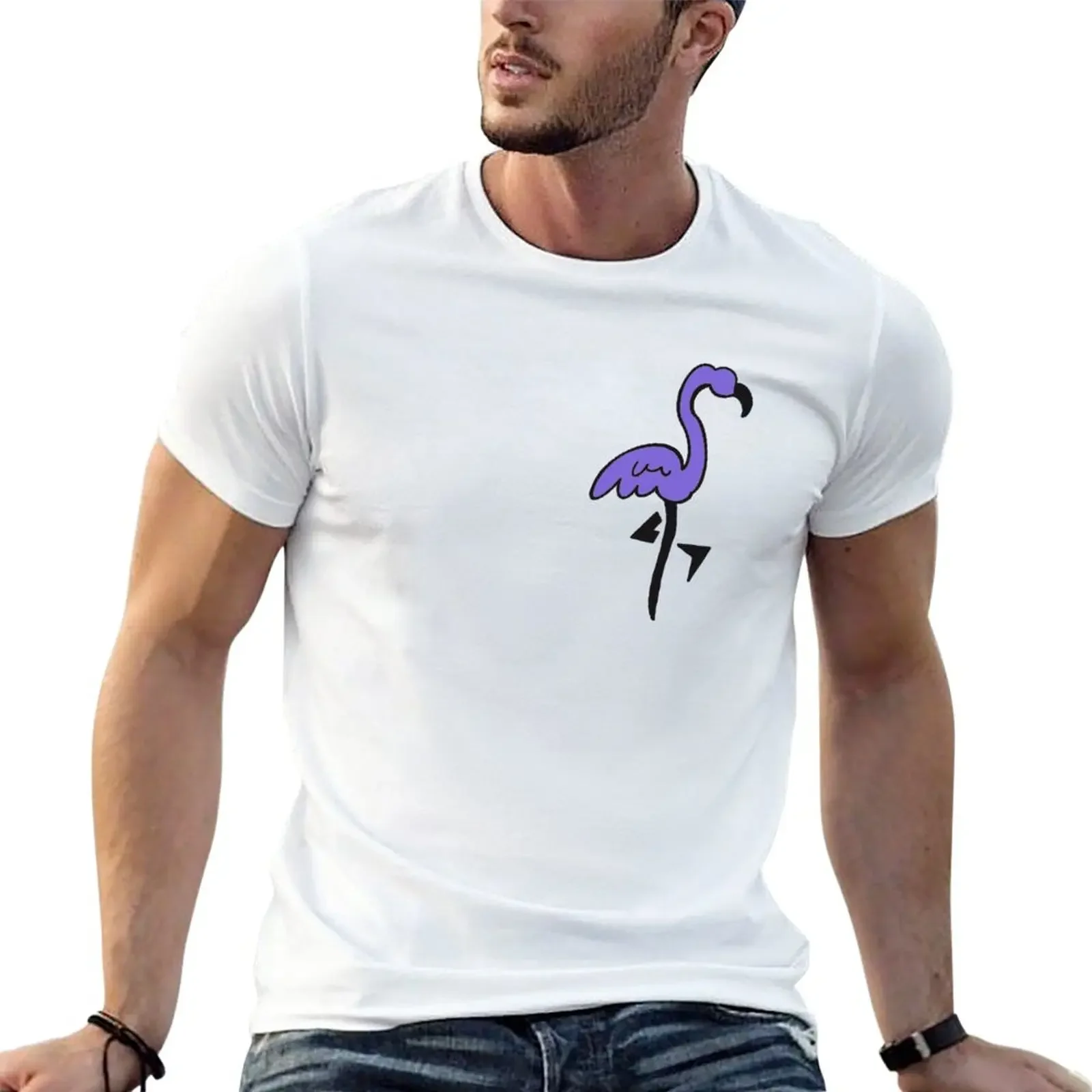 

Flamingo Purple T-Shirt boys animal print tees hippie clothes funny t shirts for men