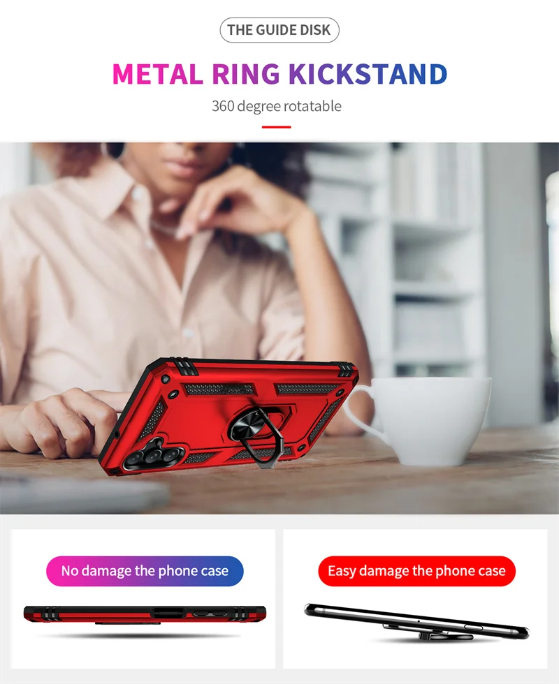 For Samsung A04S Case Car Magnetic Ring Holder Armor Back Cover for Samsung Galaxy A04S A 04S SM-A047F Shockproof Phone Cases 3