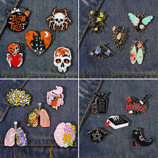 Horror Enamel Pin Set, Lapel Pins Enamel Set